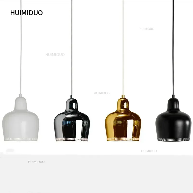 Nordic Finnish Admiralty Bell Pendant Lights Bedroom Metal Luster Led Lamp Dining Room Bar De Fixtures