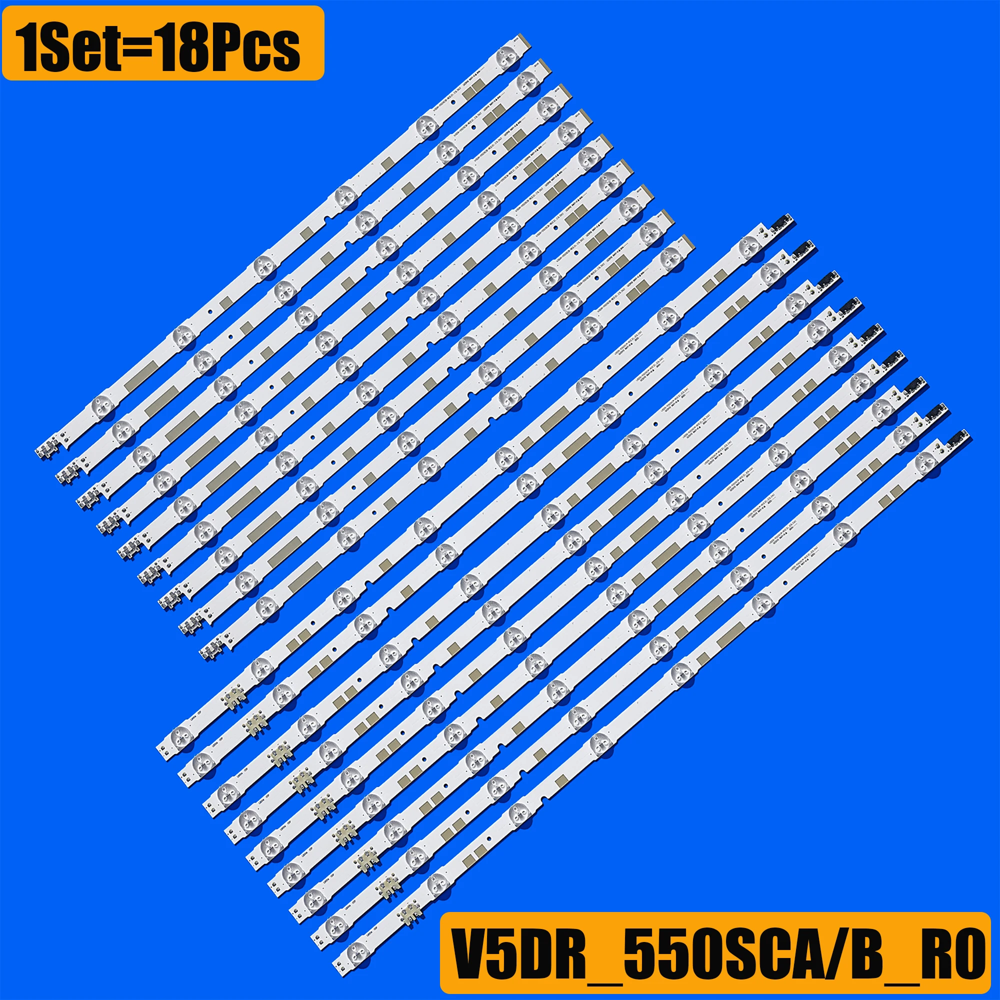 18 unids/set tira de LED para Samsung UE55JU6800 UE55JU6800K UE55JU6872 UE55JU6870 UE55JU6850 V5DR_550SCA_R0 BN96-38482A BN96-38481A