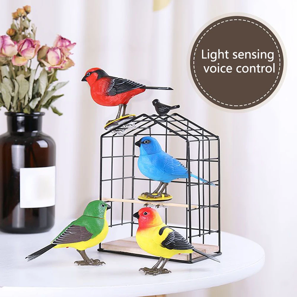 Cute Robot Birds That Chirps Voice Motion-Activated Chirping Birds Toy Battery Operated Interactive Toy For Kids Gift Home Decor