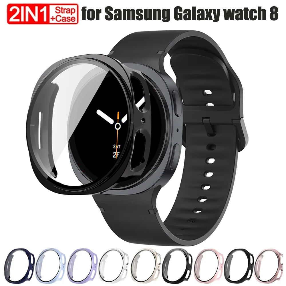 لسامسونج غالاكسي ساعة 8 44 مللي متر 40 مللي متر الفرقة + حافظة 1:1 الرياضة حزام المعصم استبدال كوريا سوار + غطاء + الزجاج غالاكسي watch8 الأشرطة