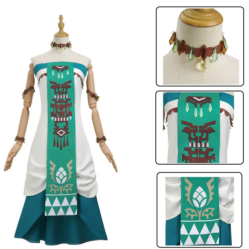 In Stock Anime Zelda Link Princess Cosplay Costume Wig Women Halloween Party Comic-con Role Playing Dress Outfits Gifts view 2