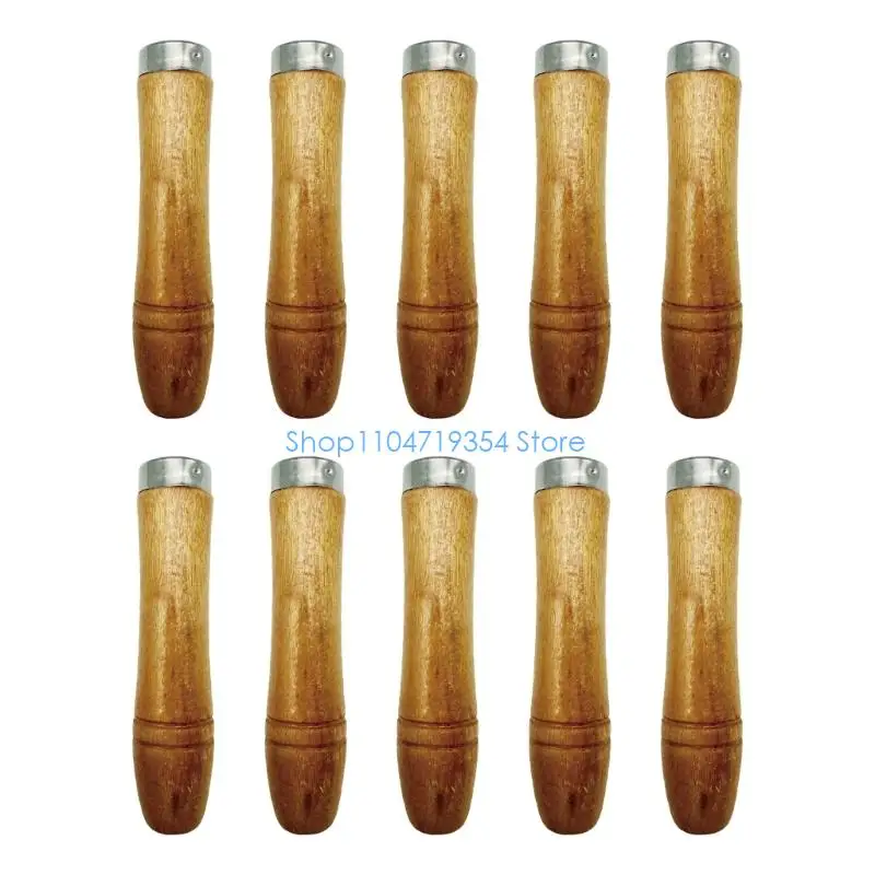 0XLD 10pcs Wooden File Handle For Smooth And Comfortable Grip With Standard Round Hole Easy Installation 100x20mm Or 90x15mm
