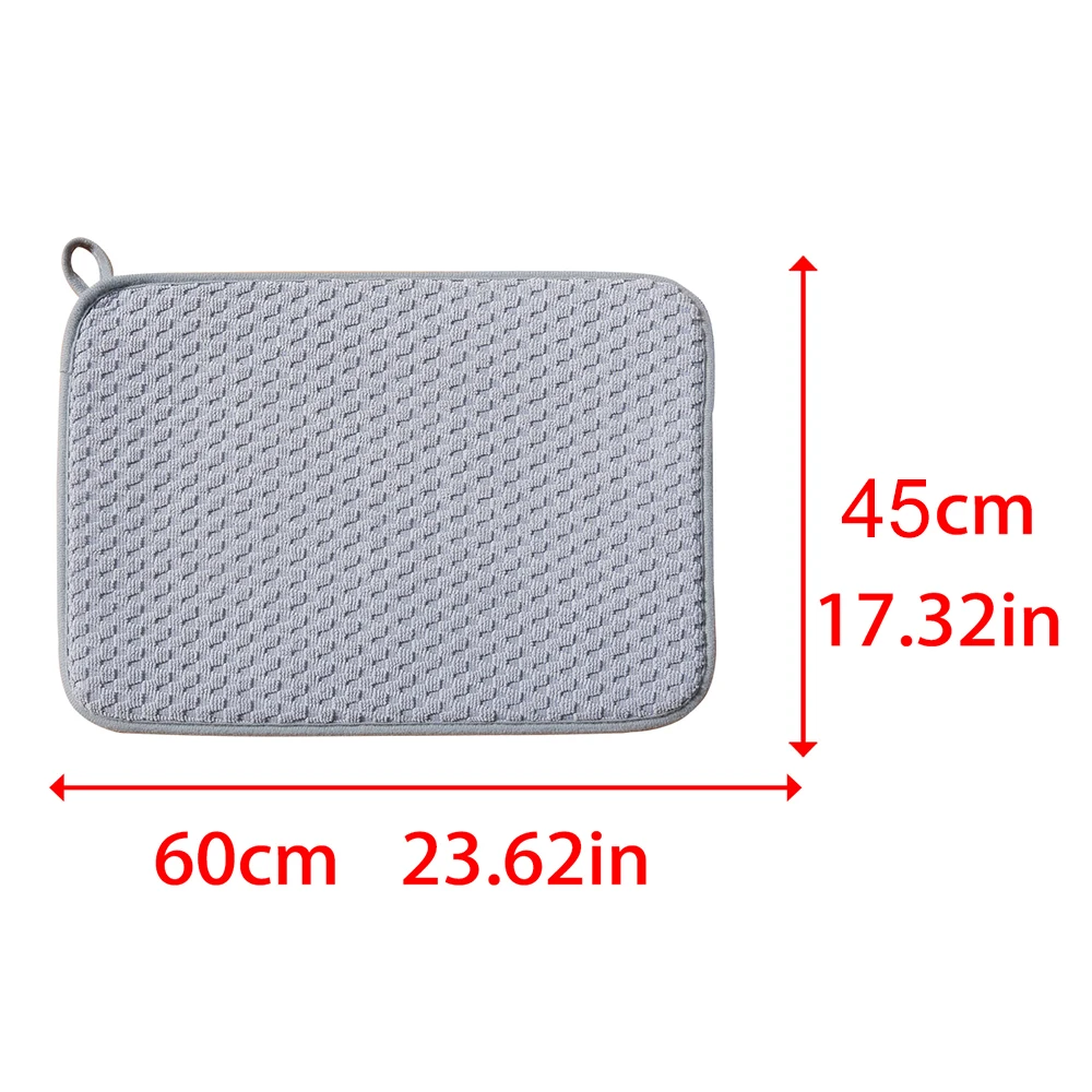 45x60CM Classic Microfiber Dish Absorbent Drying Mat Breathable Kitchen Cushion Pad Tableware Placemat Kitchen Decoraction