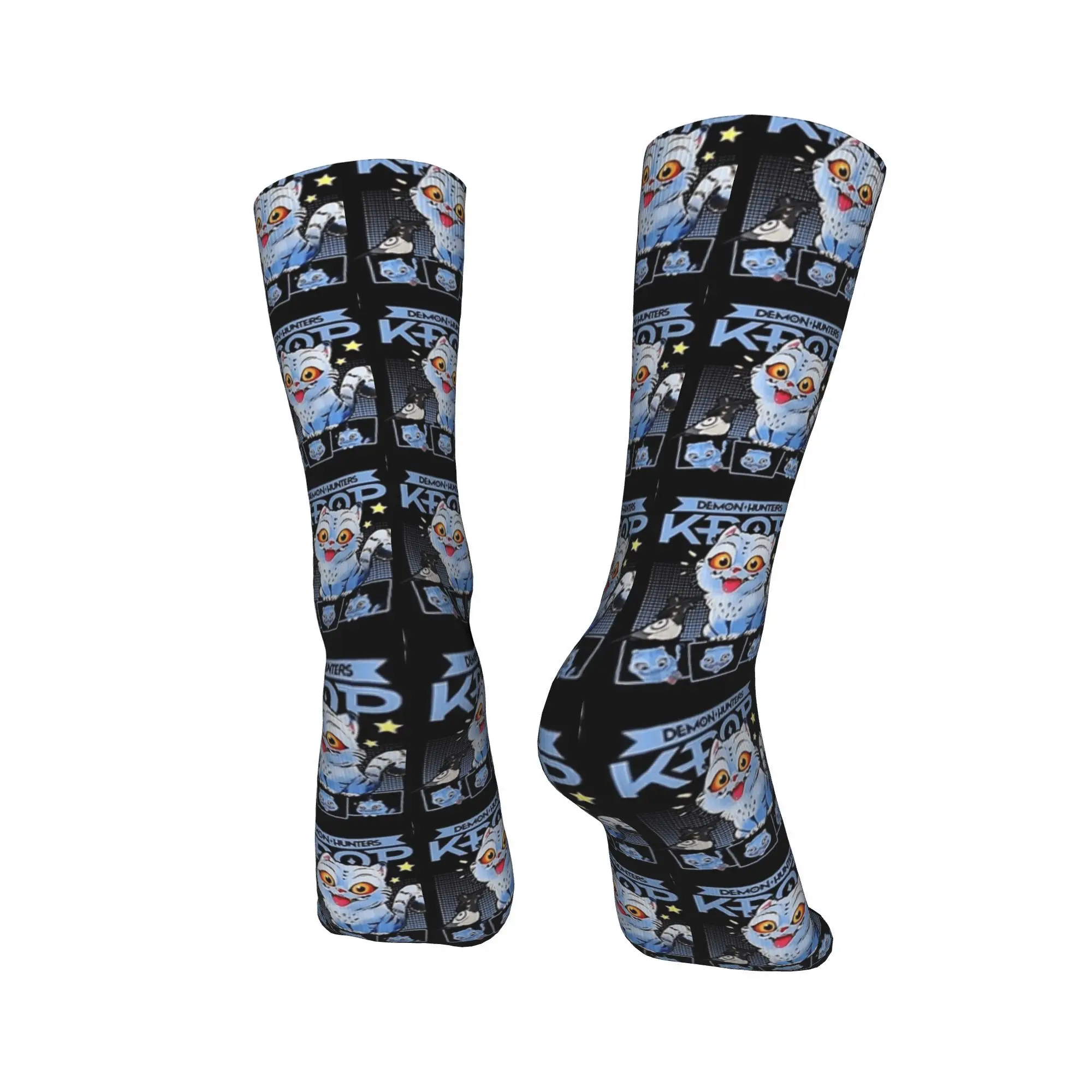 Calcetines de cazadores de demonios KPop azul tigre, medias de ocio, calcetines antideslizantes de primavera para parejas, calcetines suaves y transpirables para monopatín