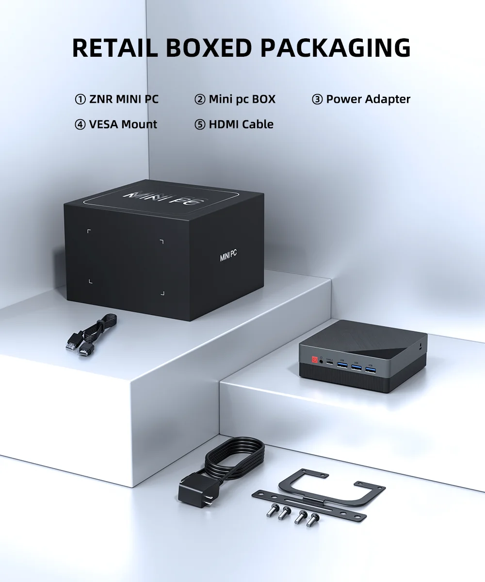 Texhoo MINI PC AMD Ryzen5 7530U 16G DDR4 2666MHz 512G M.2 SSD WIFI6 BT5.2 Dual LAN HDMI*2 4k@60HZ Display Desktop Mini Computers