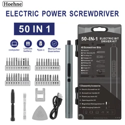 Upgrade Electric Screwdriver Set 50-IN-1 Precision Small Screw Driver with Magnetic Bits Aluminum Alloy Silent Screwdrive Kit