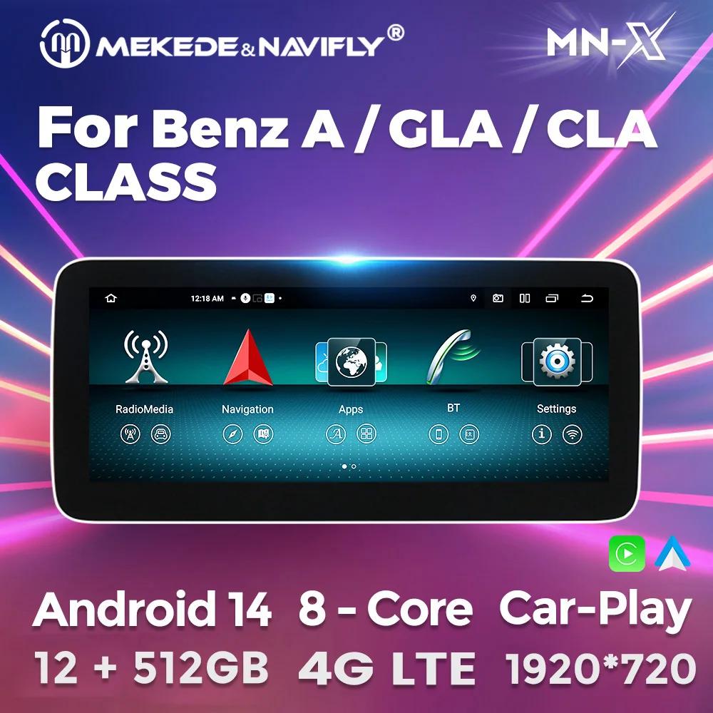 Lecteur Radio multimédia de voiture Carplay sans fil à 8 cœurs, entrepôt ue, pour Mercedes Benz classe A W176 GLA X156 CLA C117 2013 – 2018