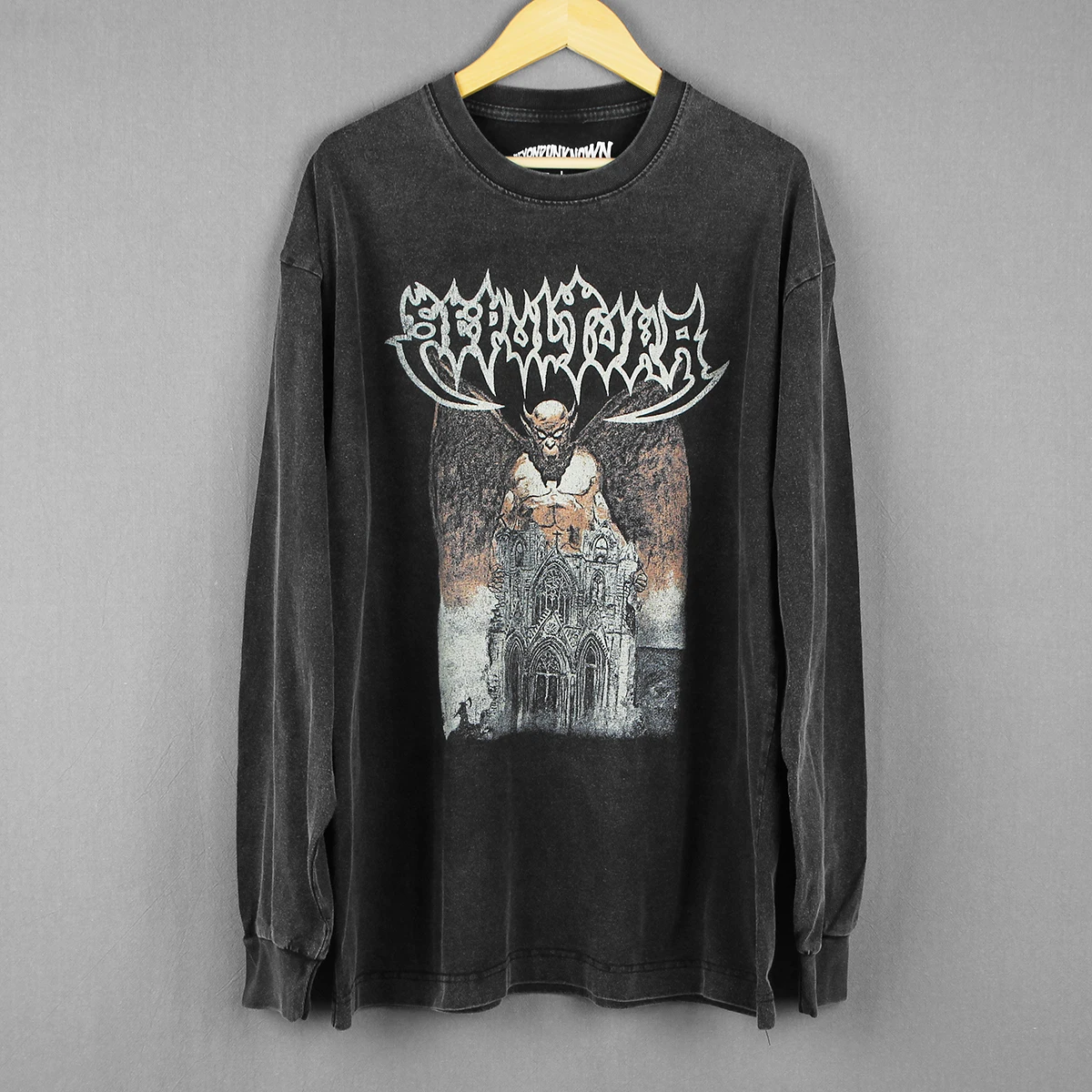 Sepultura T-Shirt Bestial Devastation Destruction Kreator Thrash Death Metal  Long Sleeves Washed Cotton Tee Shirt