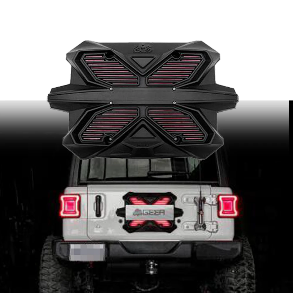 

High quality Lantsun JL1226 ABS tailgate decoration For Jeep for wrangler JK & JL tailgate sealing plate with brake light