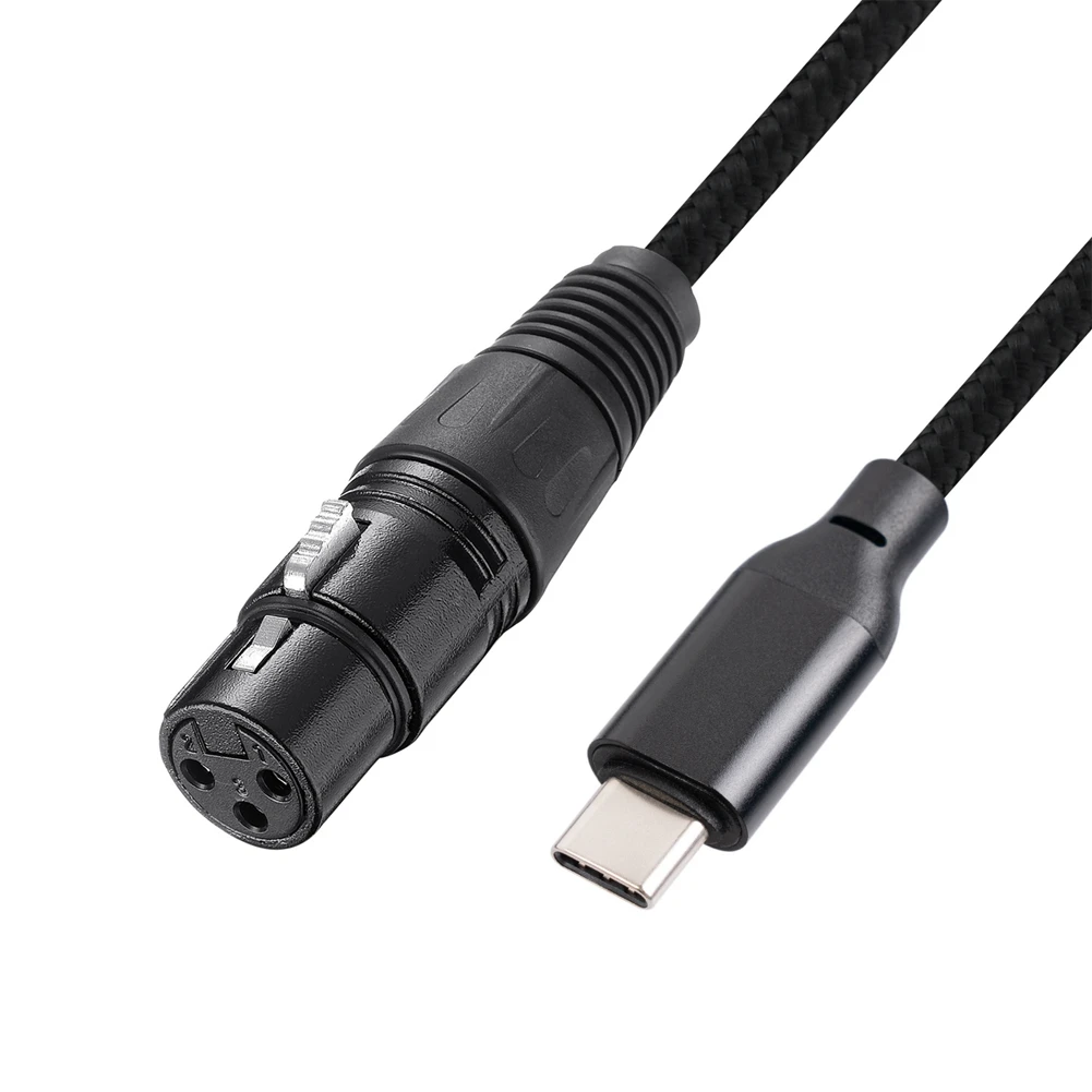 USB Type C To XLR Adapter Type C Male To 3 Pin XLR Female Microphone Cable Connector Computer Audio Data Cable 3 Meters