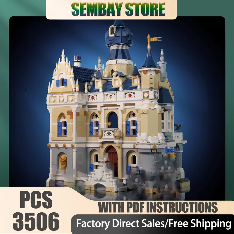 

Городской вид на улицу Moc, строительный блок, модульная средневековая модель зала города, технология, кирпич, знаменитый фильм, сделай сам, сборная игрушка, праздничный подарок