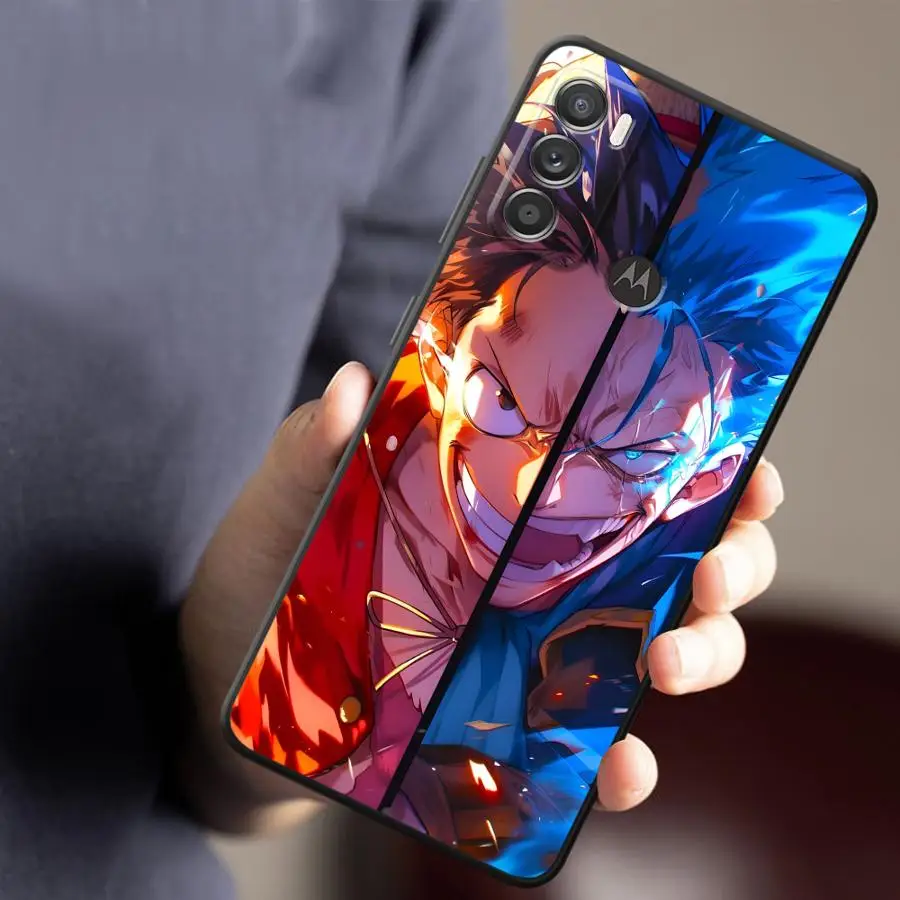 Case for Motorola Mot G32 Edge 20 Pro 30 Lite G51 G73 G52 G22 Edge40 G50 G60 G60s G71 G53 G30 Black Soft Phone Cover G31 Anime