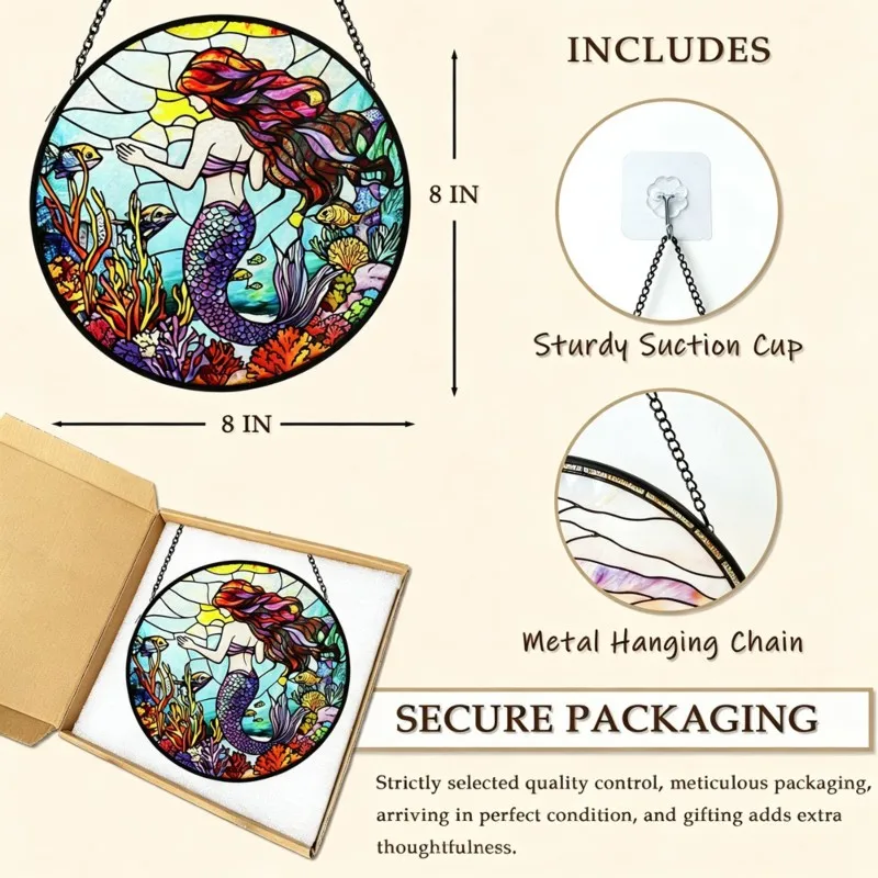 EYFL-Suncatcher (Mermaid Suncatcher) Glass Pendant Decoration