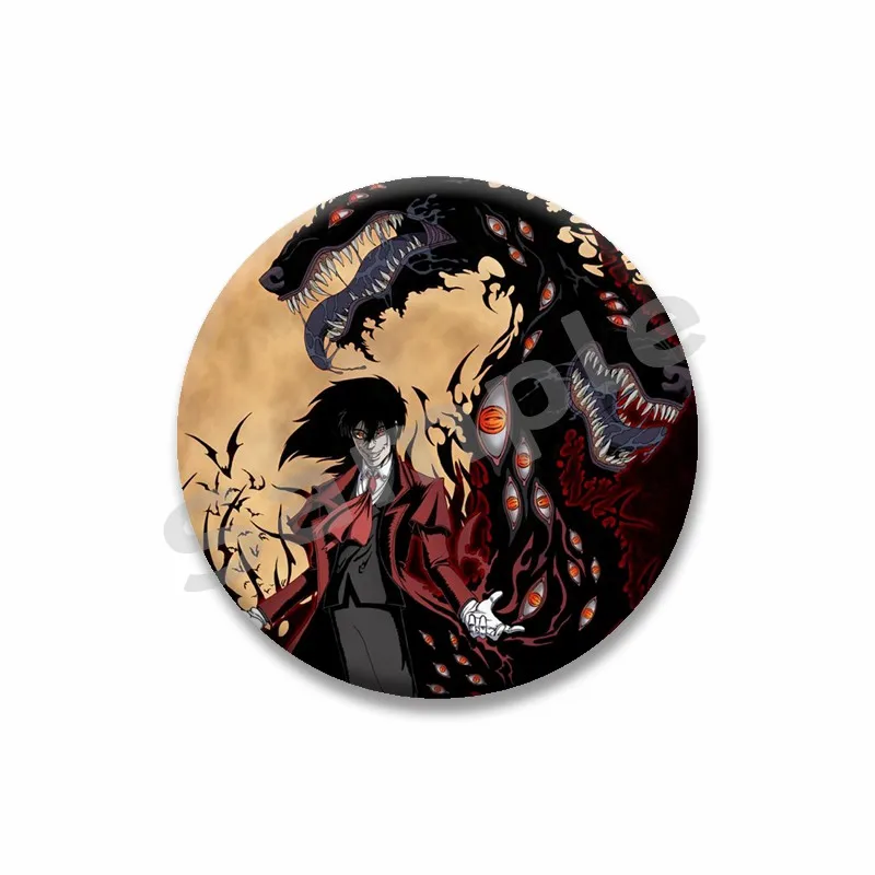 Horror Anime Hellsing Ultimate Pins Template Round Brooch on