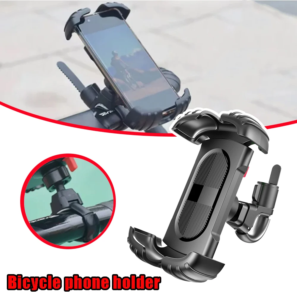 

Bicycle Phone Holder Non Slip 360 Degree Rotating Full Screen Friendly Wide Compatibility Stable Use Silicone Pad Motorcycle