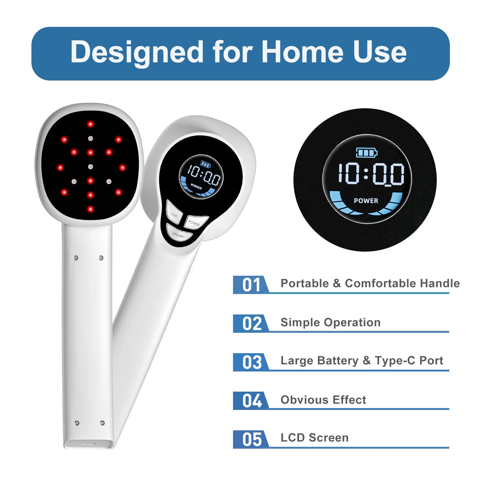 GTSEMILALI Red Light Therapy for Dogs Handheld Cold Laser Therapy Vet Device Infrared Light Therapy for Pet Relief Pain