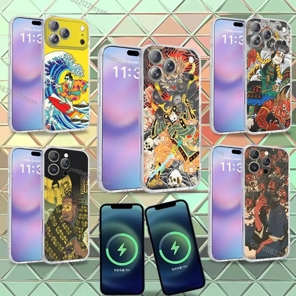 

Japan Ukiyo-e Samurai Sea Phone Case For iPhone 16,14,11,17,13,15,12,Air,Plus,Pro,Max,E,Mini Frosted for MagSafe Magnetic