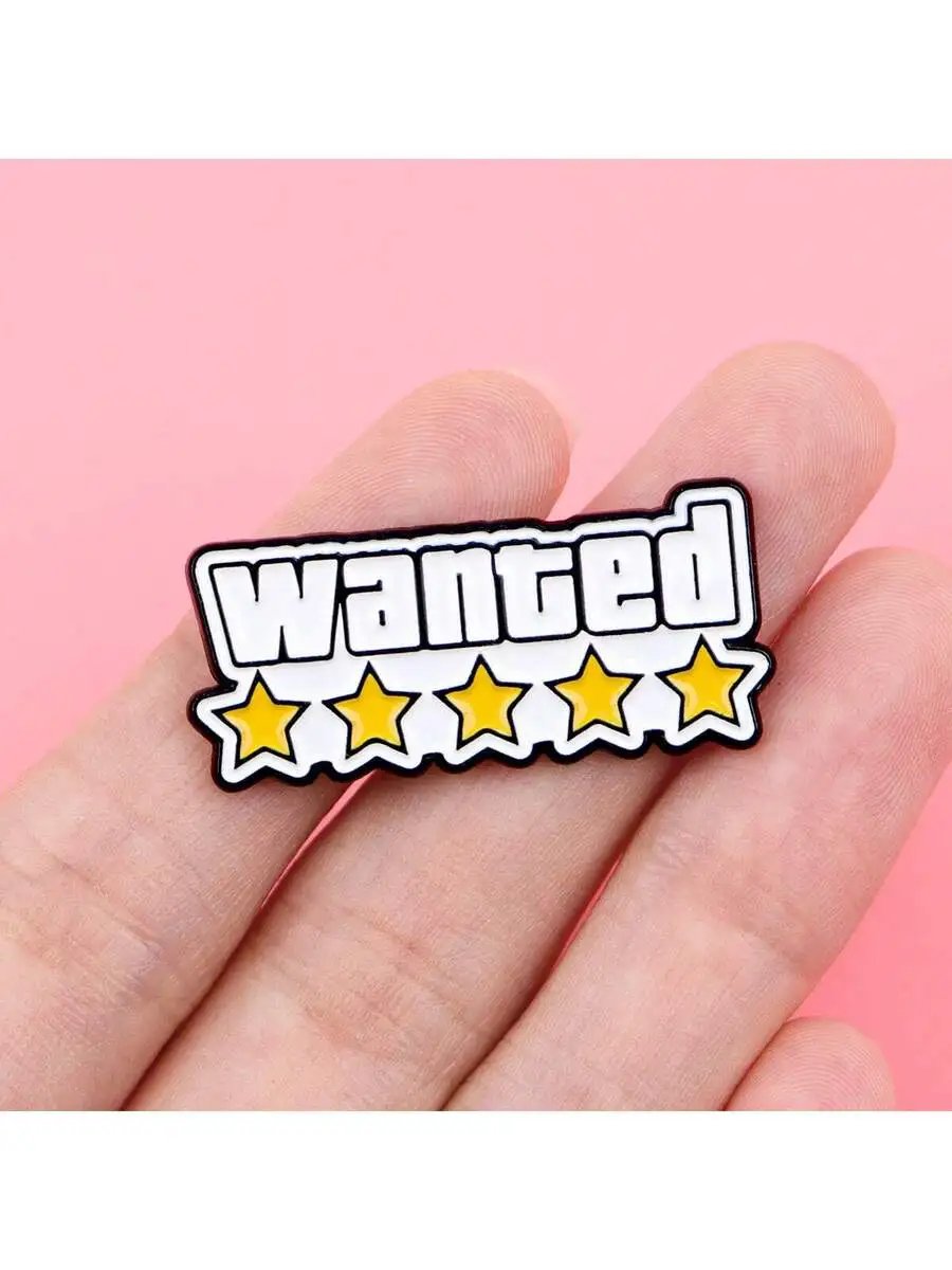 

Wanted Enamel Pin Badge Lapel Brooch For Backpack Clothes Fashion Accessory