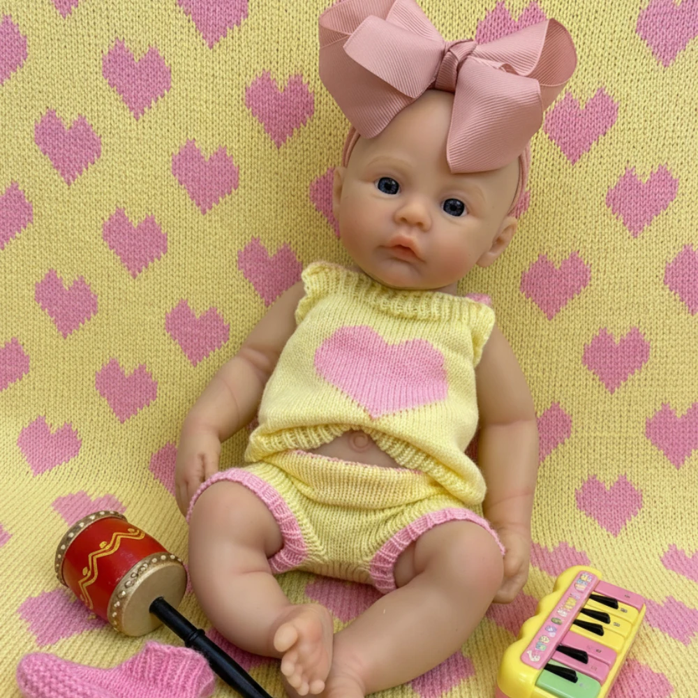 

A️1 13-дюймовая силиконовая кукла Reborn для маленьких девочек, мягкая на ощупь кукла Reborn ручной работы для детей, подарки на день рождения