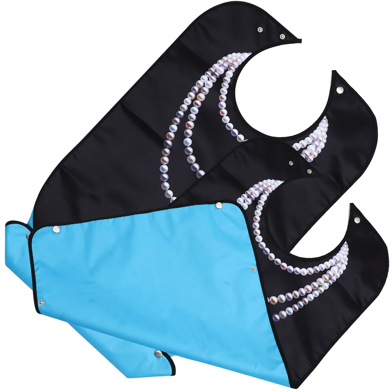 2Pcs Adult Bib Adjustable Reusable Washable Clothing Protector Breathable Lightweight Mealtime Cover for Elderly Disabled Use