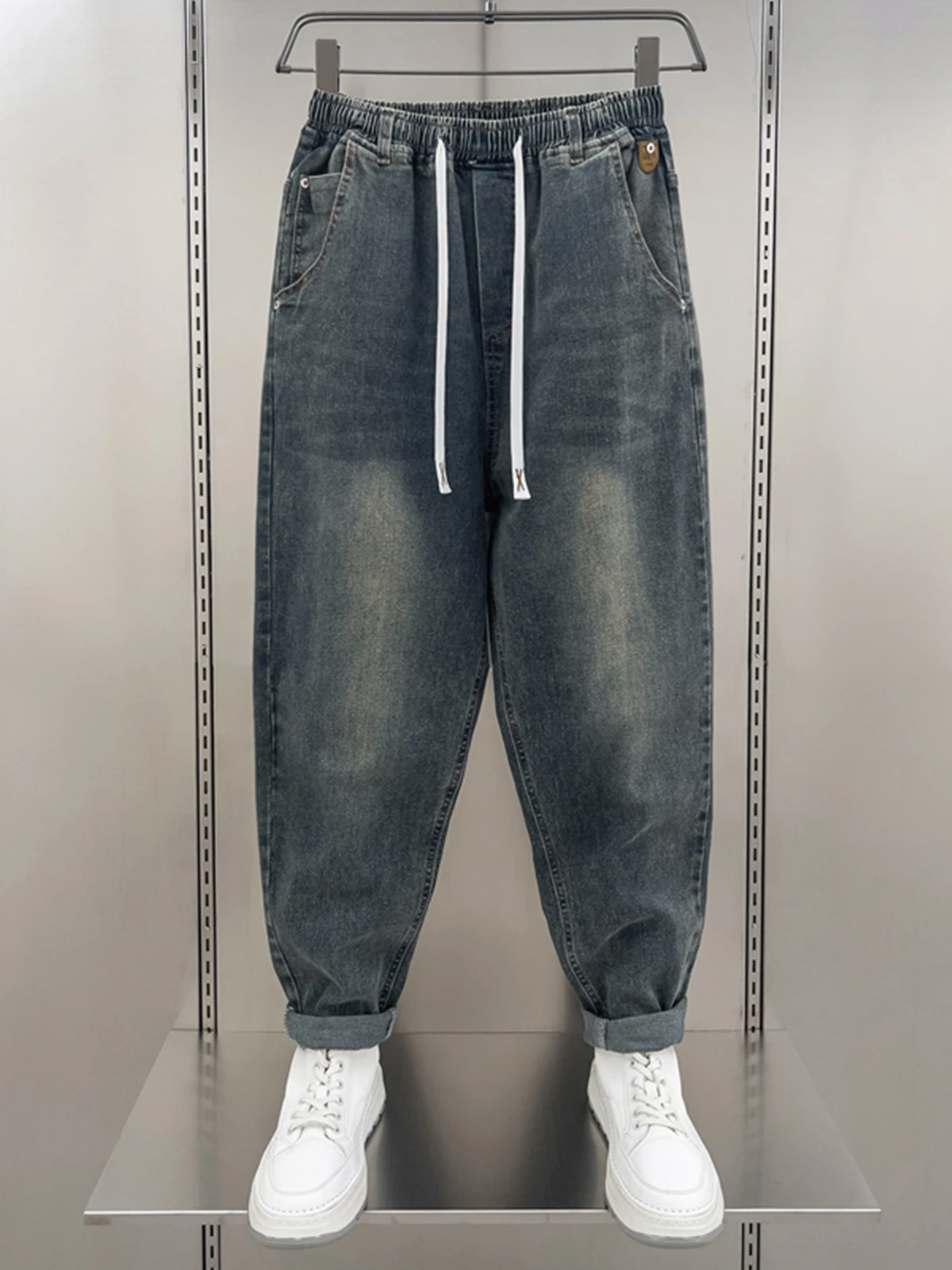 

Мужские джинсы в американском ретро-стиле: модные свободные прямые брюки-харланы, летние тонкие укороченные брюки-рутабаги