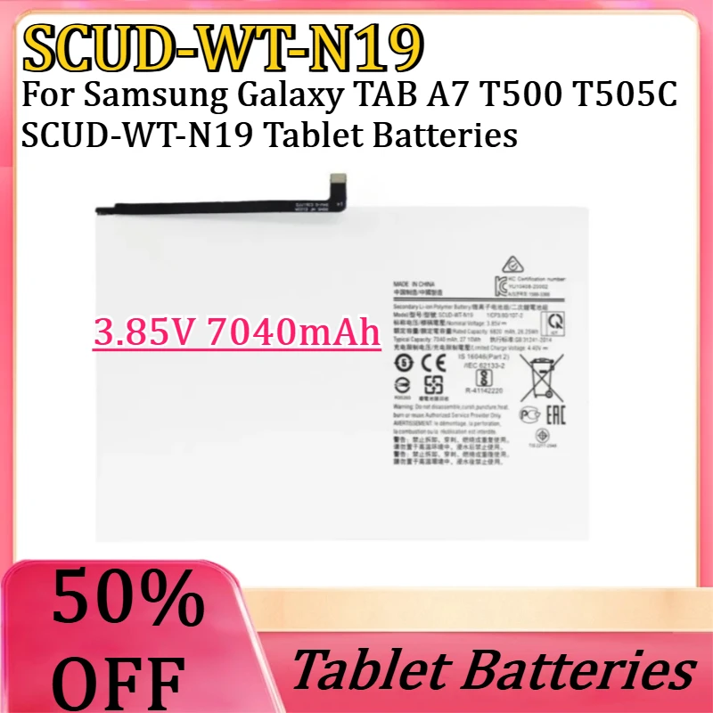 New SCUD-WT-N19 7040mAh 3.85V High Quality Replaceable Battery for Samsung Galaxy TAB A7 T500 T505C SCUD-WT-N19 Tablet Batteries