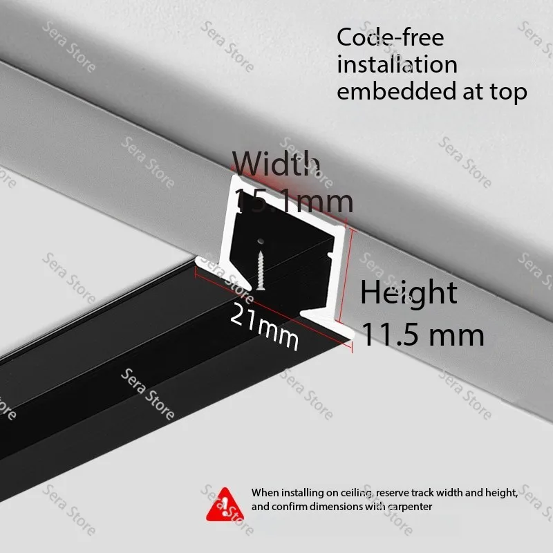 Embedded Invisible Curtain Track Top Mount Embedded Bendable