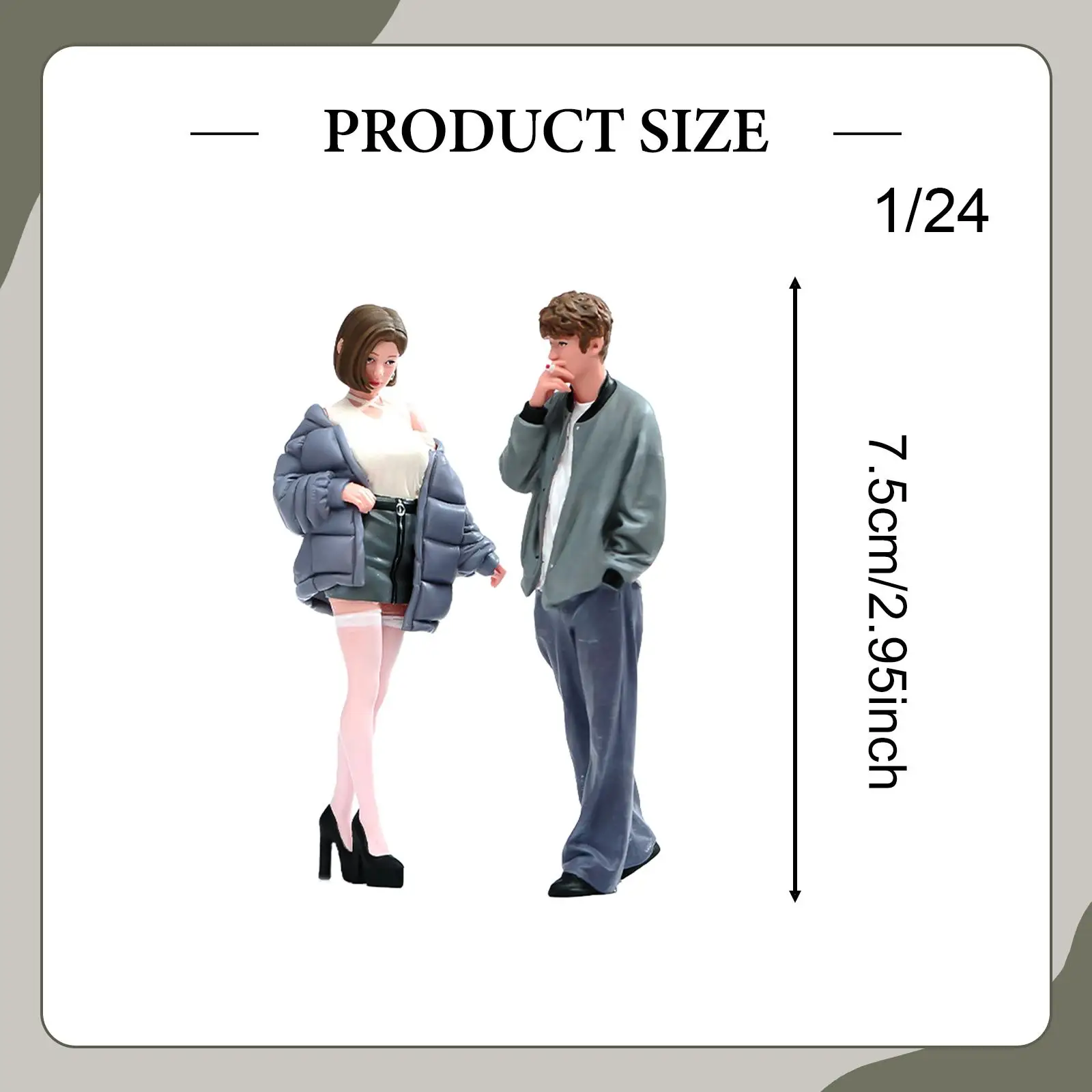1/24 Scale Resin Miniature Figurines: A Boy And A Girl. 3D Models for Miniature Scenes. Photo Prop.