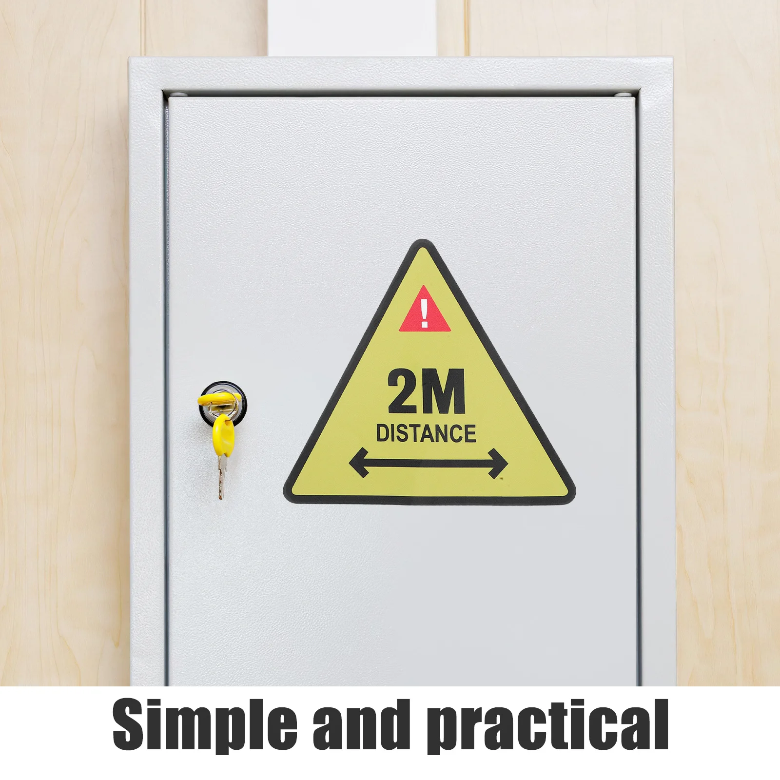 2 Meters Away Safety Distance Sticker Waterproof High Visibility Reusable Adhesive Warning Sign For Business Machinery