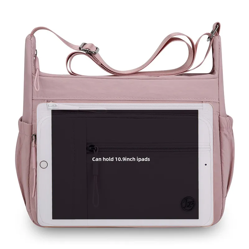 Crossbody Shoulder Bag Unisex, Waterproof Nylon Large Capacity Messenger Purse for Ladies Men Travel Shopping Daily Commute view 2