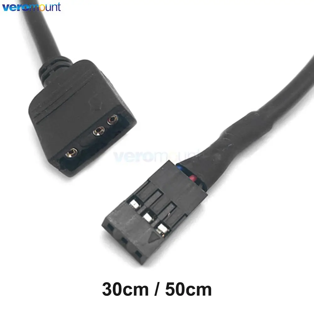 30cm 50cm Motherboard SYNC Header Adapter Cable for Gigabyte RGB 5V 3 Pin VDG to Normal 3 Pin Conversion Line Connector