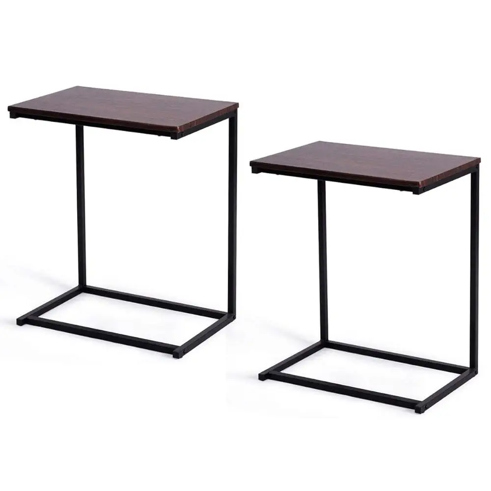 

C Shaped Table, Vintage Sofa Side Table For Coffee, Snack, Laptop, Living Room, Tv Tray