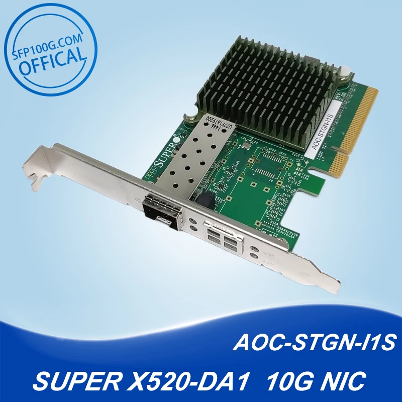 10Gb PCI Express X8 Single SFP + Port Intel 82599EN Chipset for X520-DA1 Converged Network Adapte