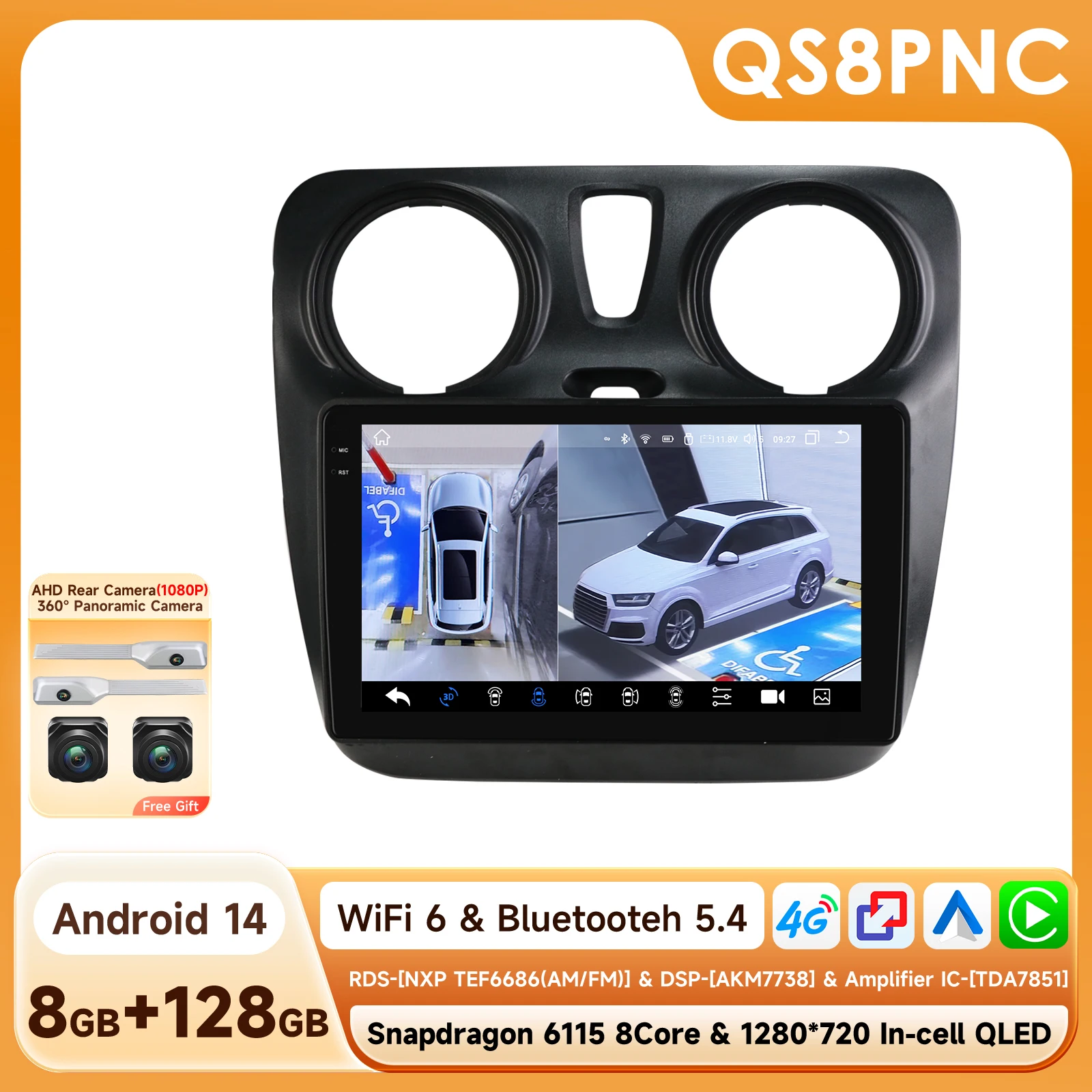 Snapdragon 6115 Android 14 Auto Multimedia Radio Voor Renault Lodgy Dacia Dokker 2012-202 draadloze CarPlay Android Auto 4G GPS DSP