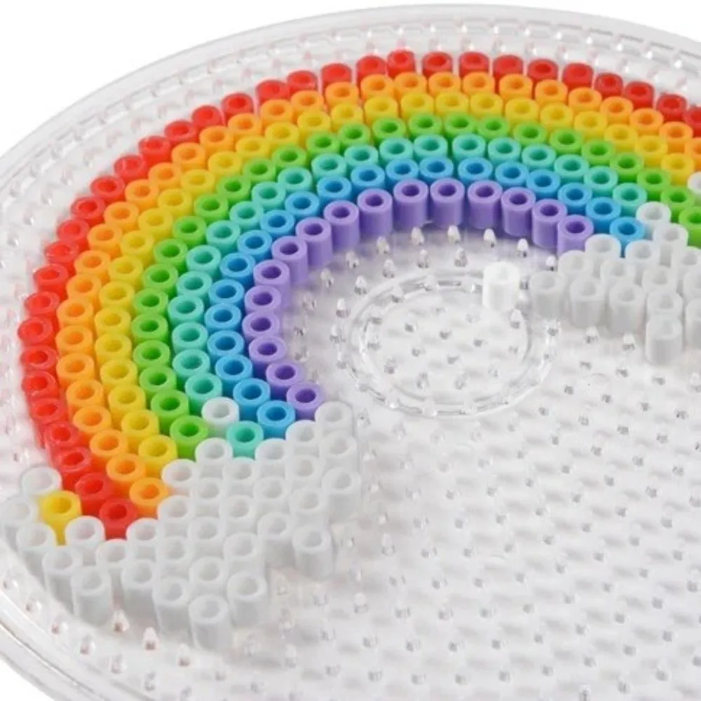 4Pcs 5mm Beads Fuse Beads Pegboards DIY Creative Perler Beads Boards Reusable Transparent Hama Beads Pegboards Beading Supplies