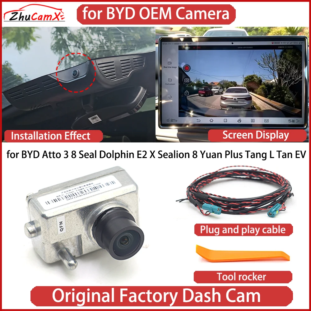 Original Factory OEM HD Dash Cam Camera Driving Recorder for BYD Atto 3 8 Seal Dolphin E2 X Sealion 8 Yuan Plus Tang L Tan EV