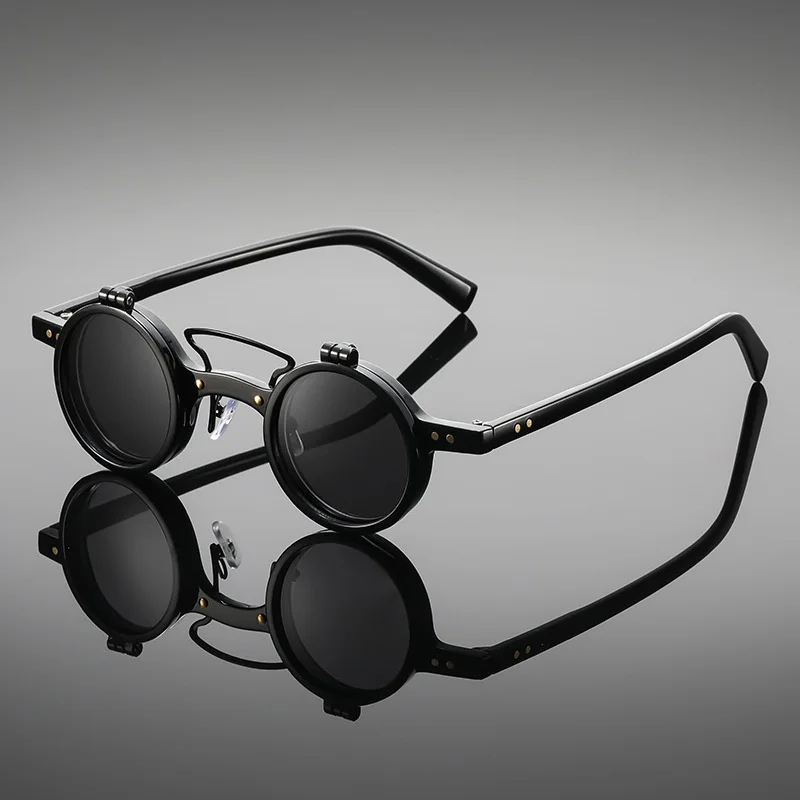 2026 New Sunglasses Man Woman Sunnies Round Flip-top Glasses Fashion Retro Versatile Trend Double Layer Sun Glasses Unisex Shade