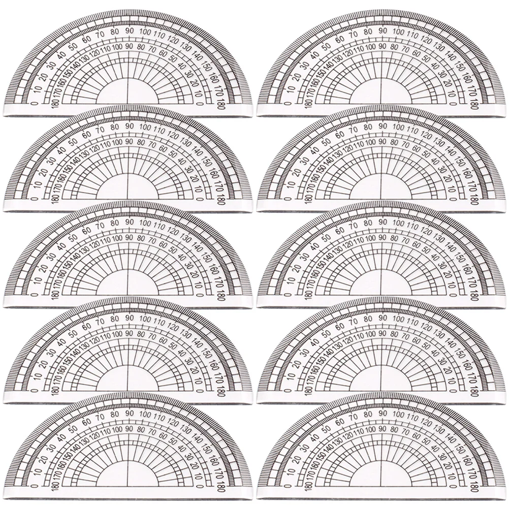 Transportador de matemáticas, herramientas de medición de ángulo para estudiantes, transportadores portátiles geométricos de plástico para la escuela
