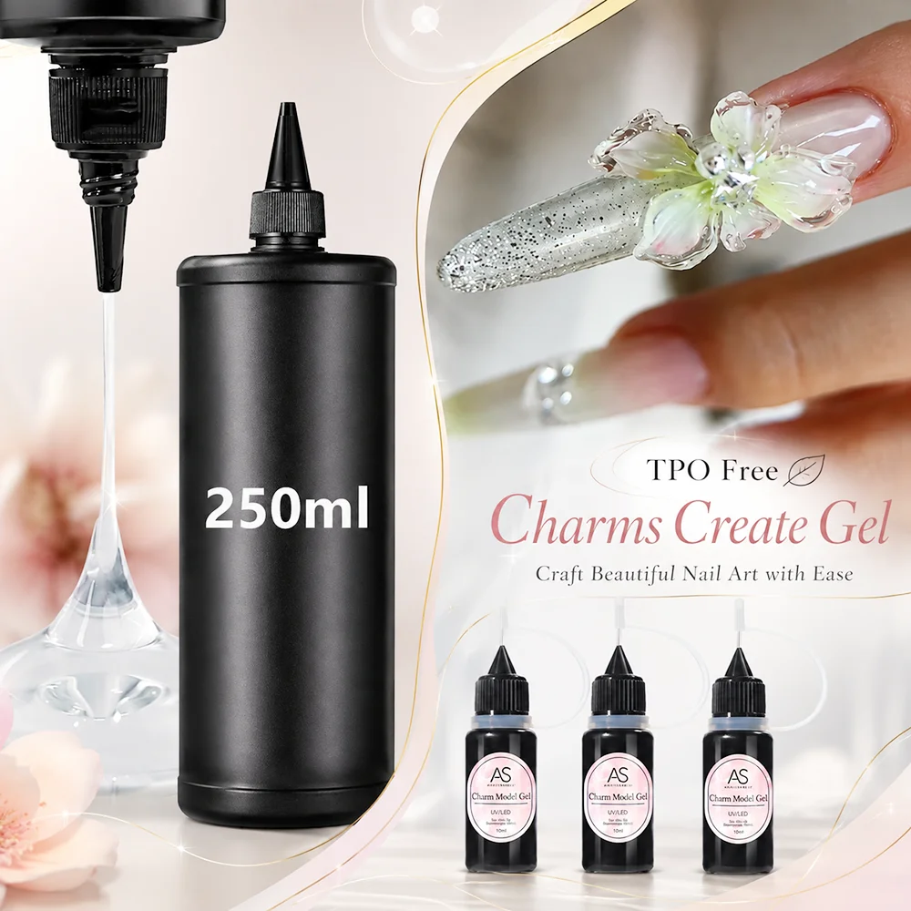 250ml Clear 3D Nail Art Create Charms Gel Polish Suit For Silicone Mold Design Nail Decorations Create Varnish Refilled Package