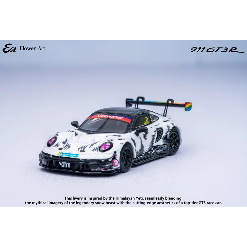 

Presale Elowen Art 1/64 911 GT3 Yeti Livery Alloy Car Model Diecast Metal Miniature Toy for Collection Gift