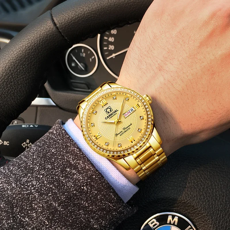 IW Карнавальные механические наручные часы Роскошные аксессуары для мужчин Сапфировое зеркало Светящиеся водонепроницаемые модные часы в деловом стиле