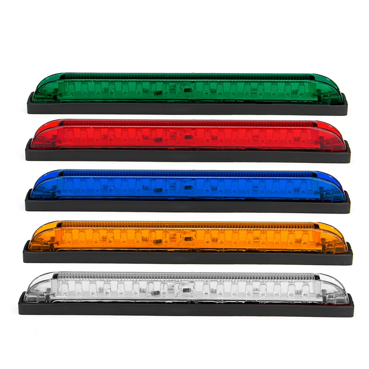 Red 8\'\' 18 LED Boat Side Marker Light Bar Strip Rear Fog Lamp Waterproof For Truck Trailer Lorry RV 12V/24V Car Accessories