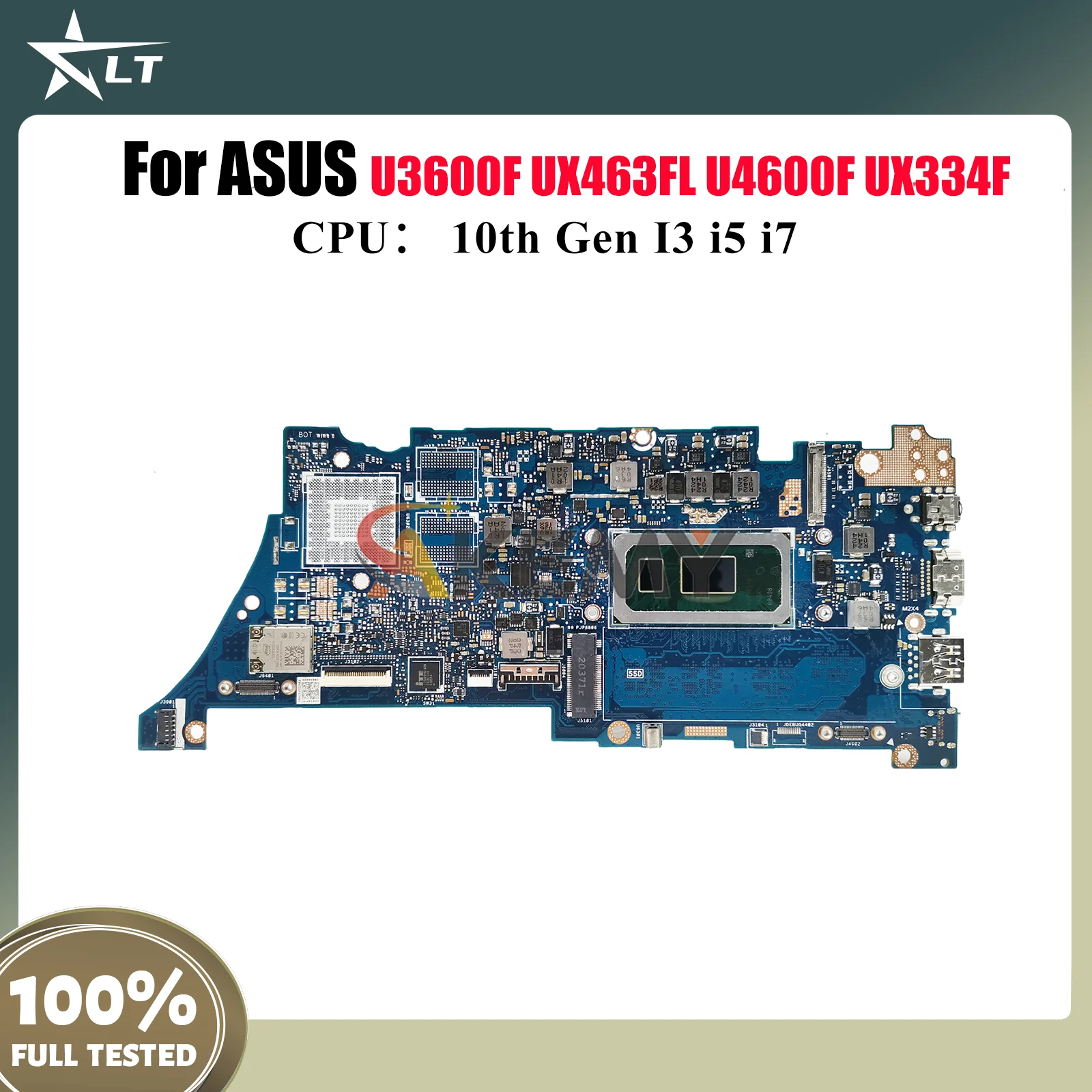 

UX334FA Материнская плата для ноутбука ASUS ZenBook UX334FL UX334F UX463FL UX334FA U3600F U4600F Материнская плата с 10-го поколения I3 i5 i7 fast