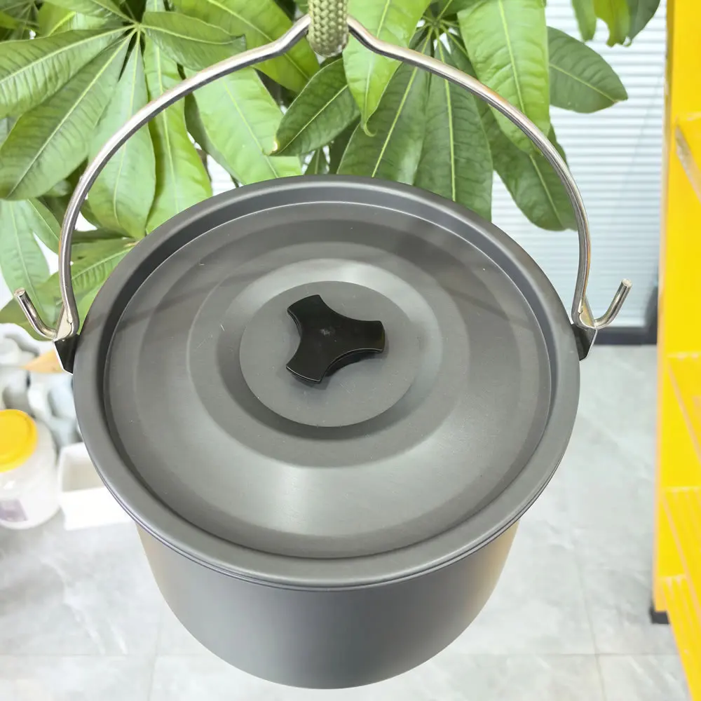 

4L Camping Hanging Pot Cookware Outdoor Bowler Tableware 4-6 Persons Picnic Cooking Tourism Fishing Kitchen Equipment