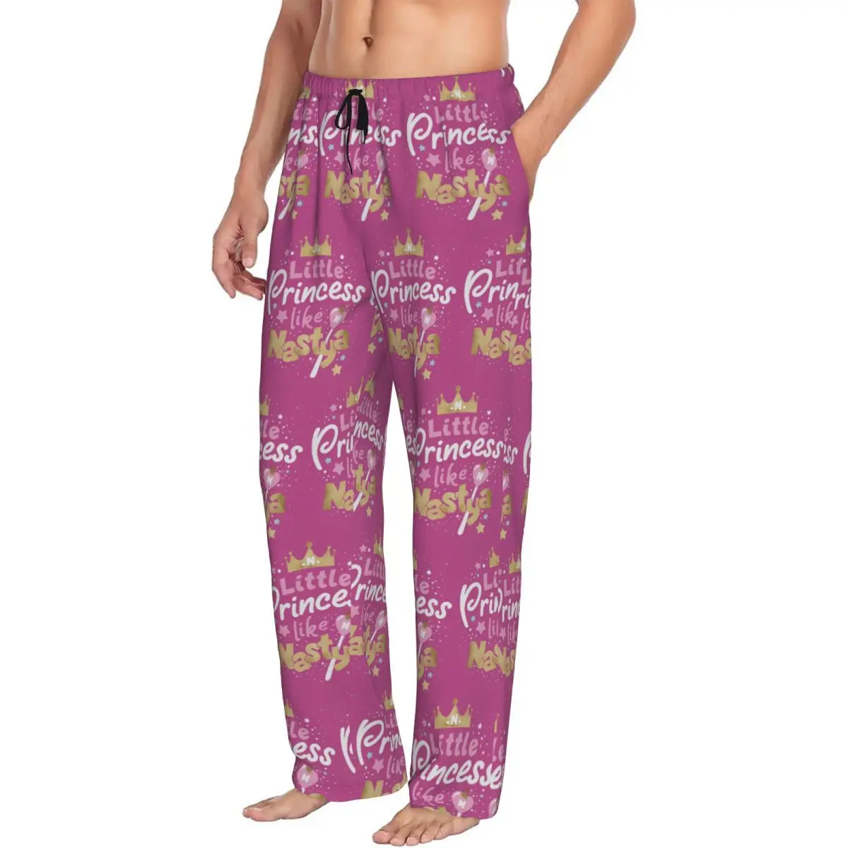 

Custom Princess Posters Like Nastya Men Pajama Pants Lounge Sleep Sleepwear Bottoms with Pockets