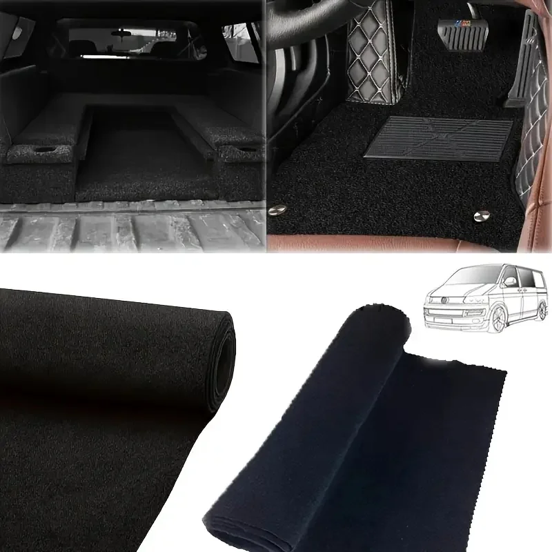 

4-сторонние эластичные противоскользящие фетровые коврики для VW T6 5 Transporter, подходят для напольных ковриков разных цветов, прочный нетканый материал