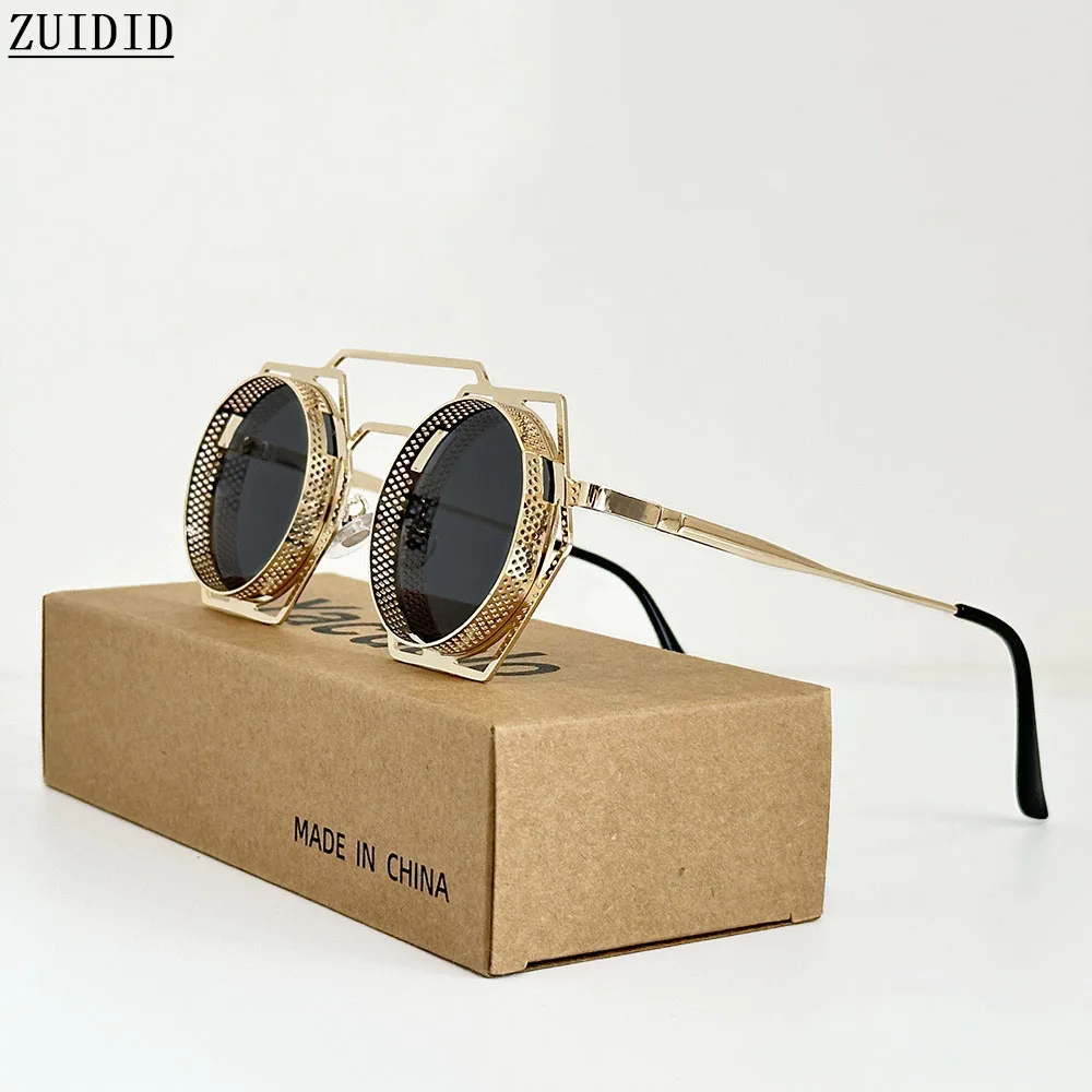 אופנה סגלגל מתכת סגלגל משקפי שמש לגברים עגולים משקפיים וינטג פאנק נשים אופנתיות גאפאס דה סול hombre zonnebril