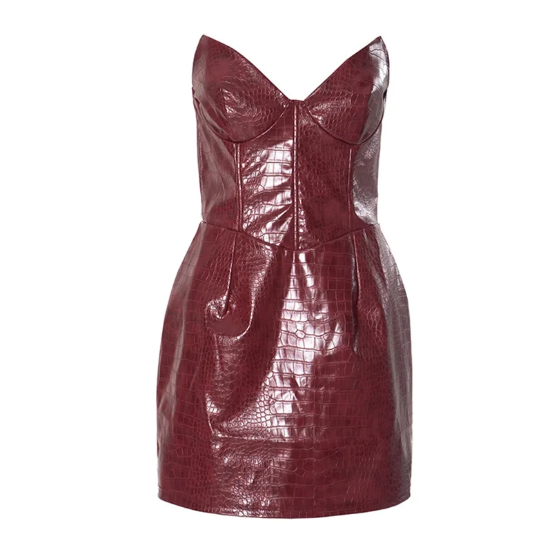 slim fit dress slacks Savana Faux Croc Leather Skirt