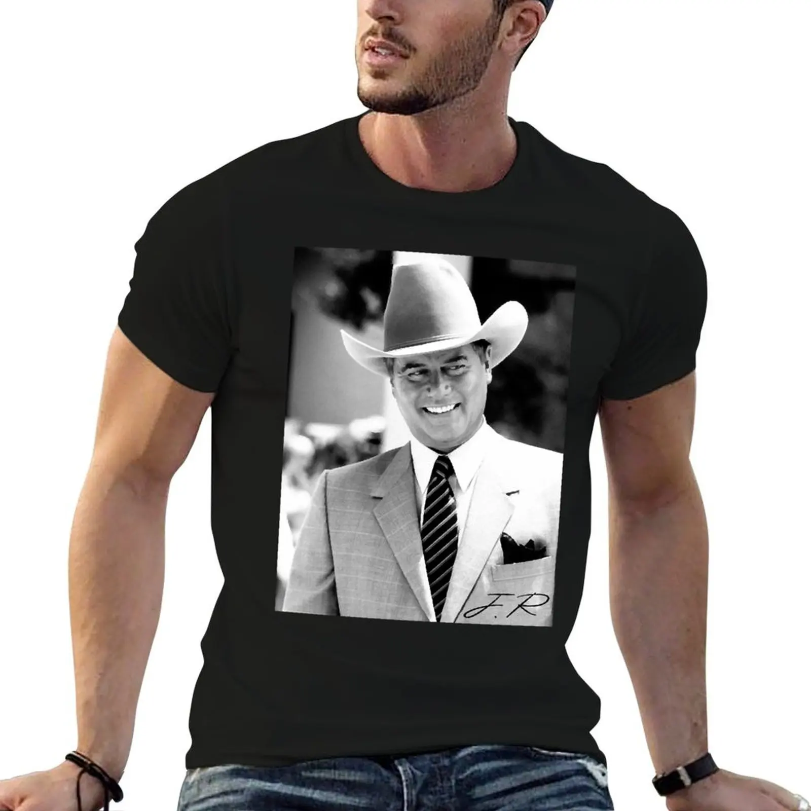 JR - Larry Hagman T-Shirt man t shirt valentines clothes t shirts men