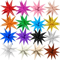 12/24pcs Gold Black Red Spike Balloon Explosion Star Foil Balloons for Birthday Wedding Halloween Christmas Party Decoration